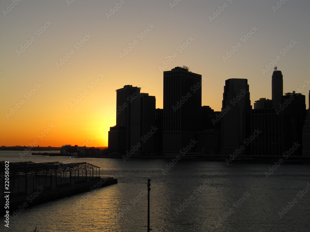 South Manhattan by Sunset from Brooklyn