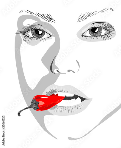women fnd pepper, vector illustration