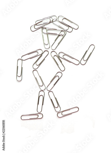 Little man from metal paper clips  children s creativity 