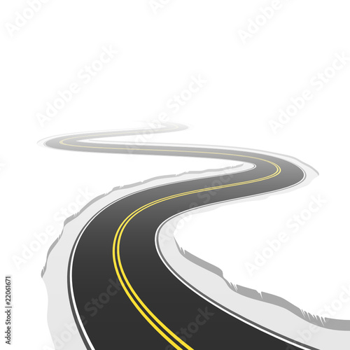 Winding road. Vector.
