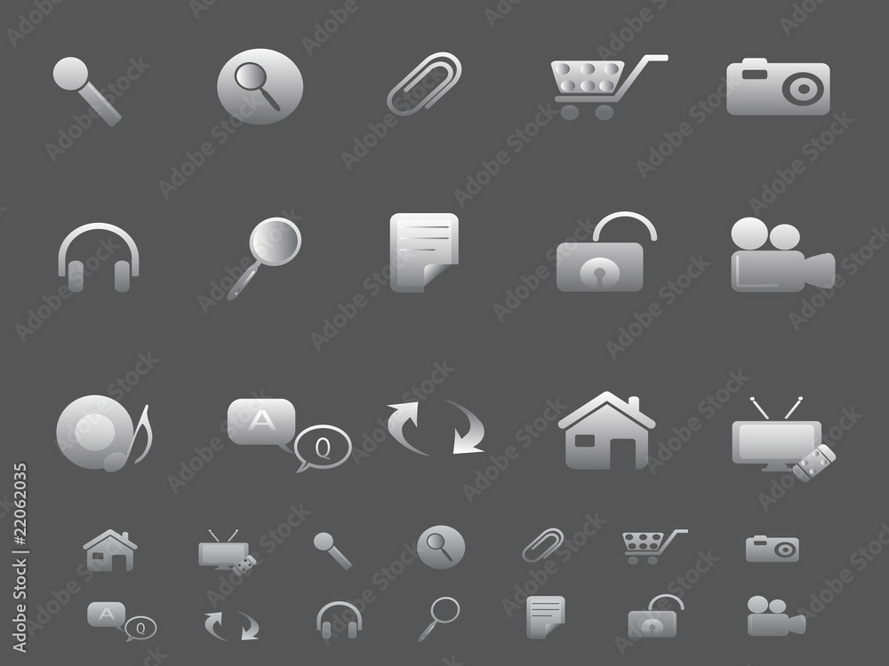 Web and Internet icons set in gray Web and Internet icons set in gray