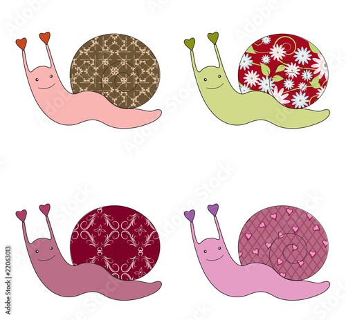 Four cute snales