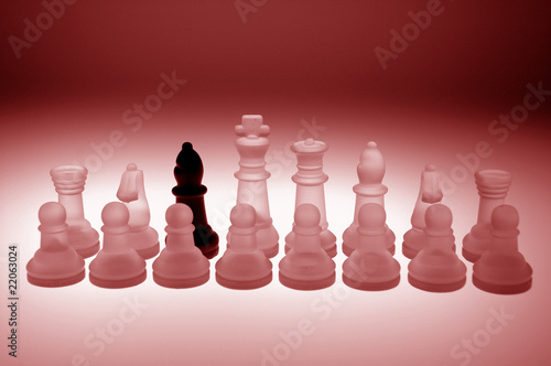 Canvastavla Schach rot