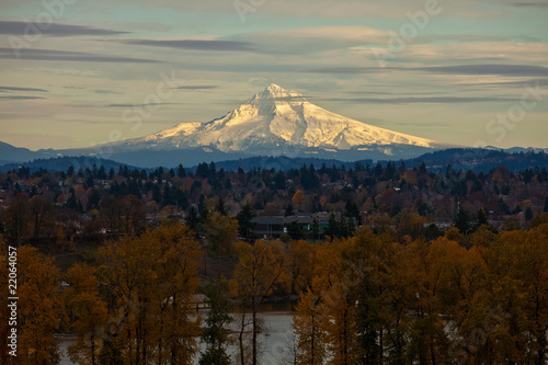Wallpaper Mural Viw of Mt. Hood from Portland, Oregon Torontodigital.ca