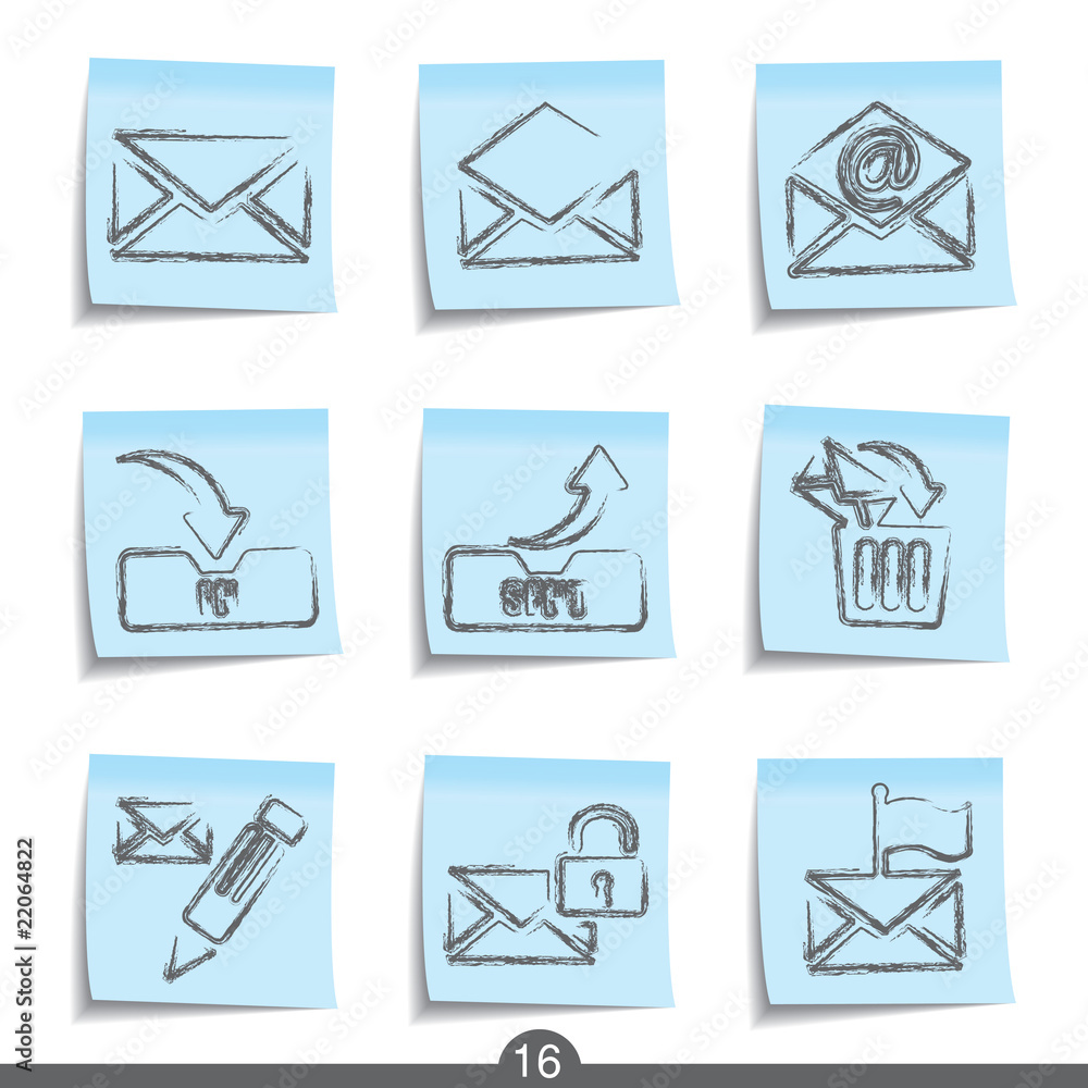Mail post it icons...series no.16 Mail post it icons...series no.16