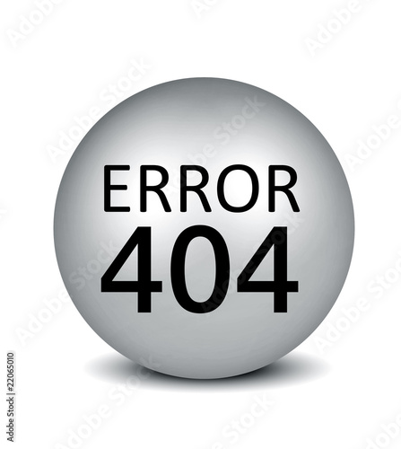 error 404 icon - silver