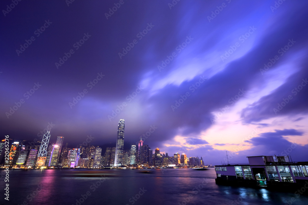 city at night, Hong Kong.