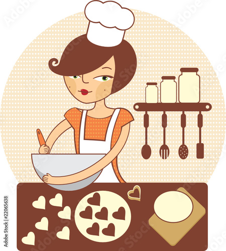 Young girl making cookies