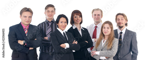 Group portrait of a young business team