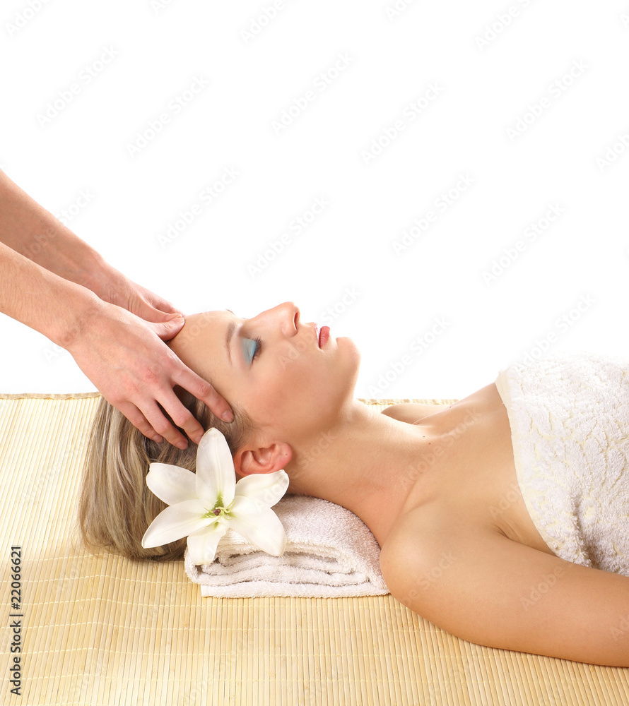 A young and attractive woman is getting spa treatment A young and attractive woman is getting spa treatment