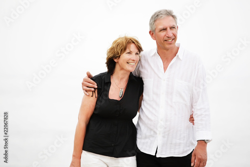 Beautiful mature couple taking a walk