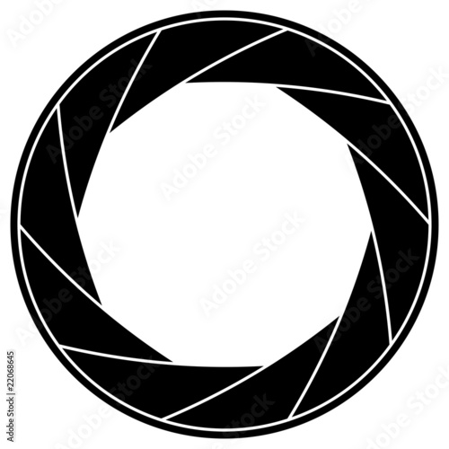 Black and white vector illustration of shutter frame.
