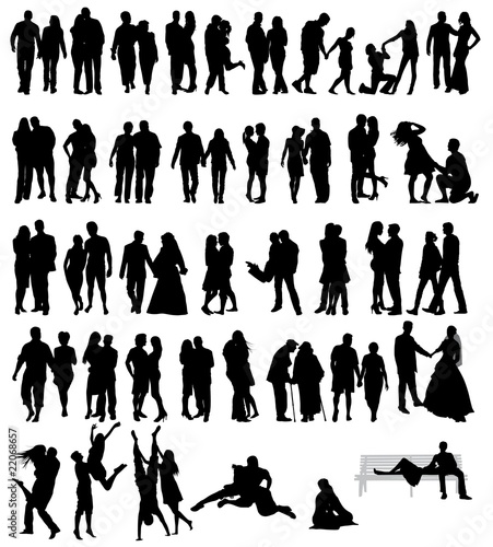 Сouple people silhouettes