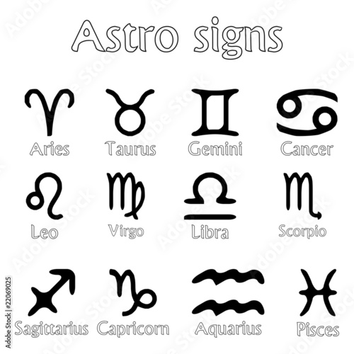astro signs isolated on white