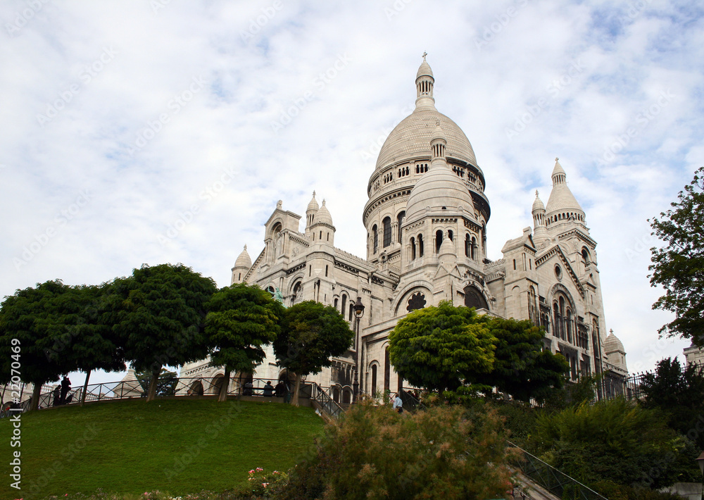 View on Basilique of Sacre Coeur, Montmartre, Paris