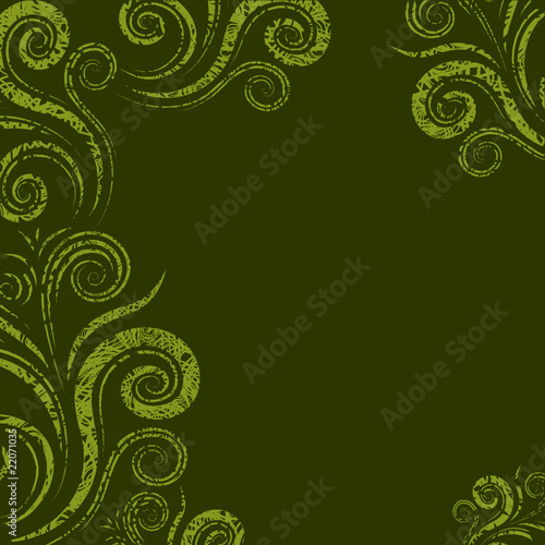 Seamless floral grunge twirl pattern