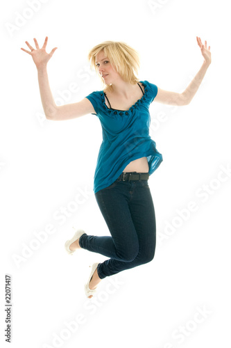 Beautiful teenage girl jumping © Andrey Popov