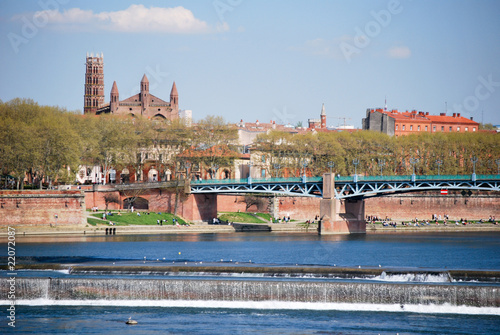 Quadro em tela Les bords de la Garonne à Toulouse