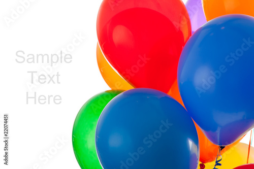 Colored balloons on a white background