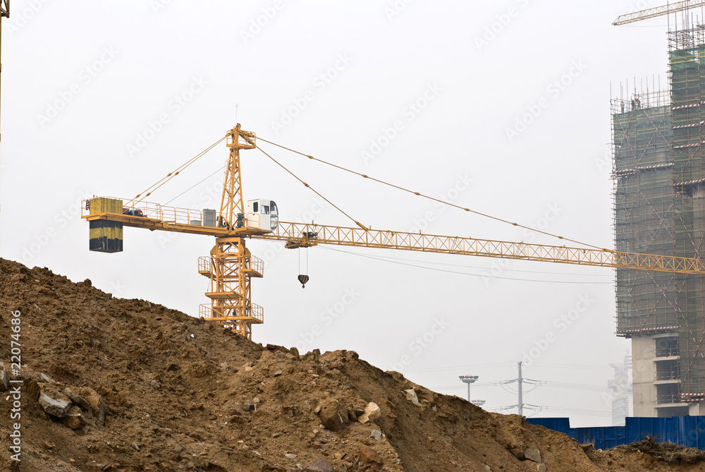 Busy construction site