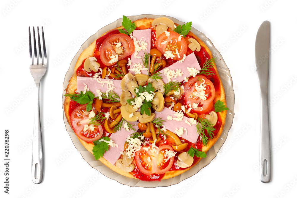 Pizza isolated on white background Pizza isolated on white background