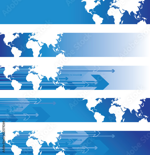 blue world banners