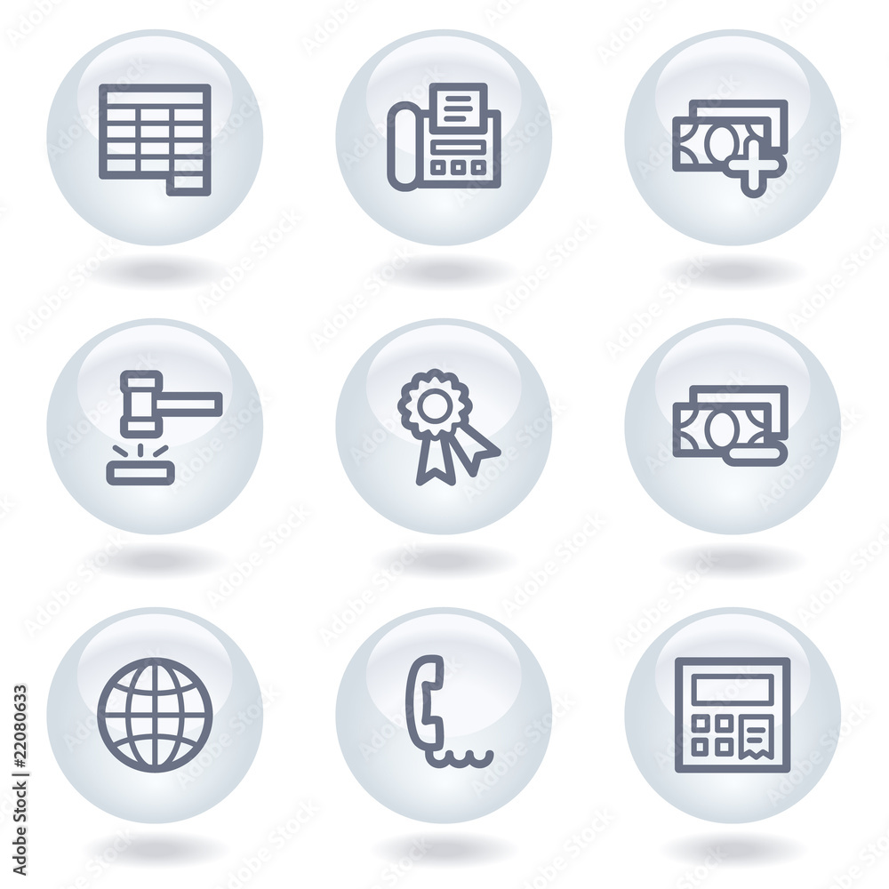 Finance web icons set 2, white circle buttons Finance web icons set 2, white circle buttons