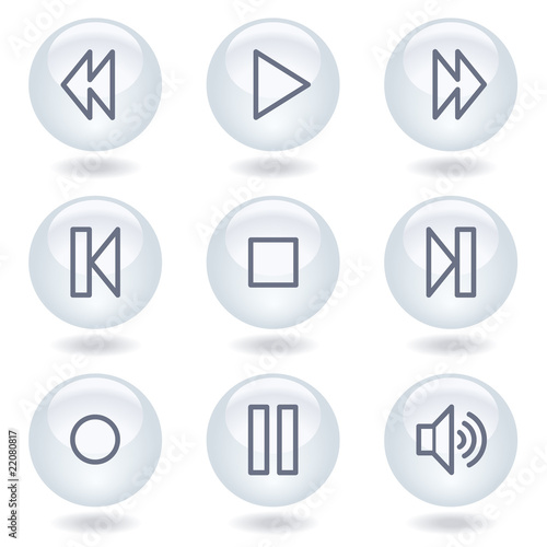 Free Download Walkman web icons, white circle buttons - GFXLoad