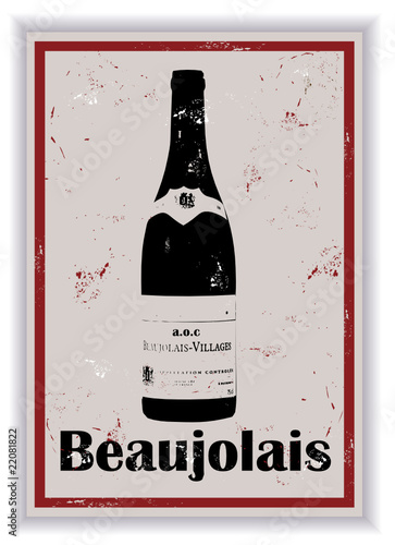 Etiquette de bouteille de vin Beaujolais