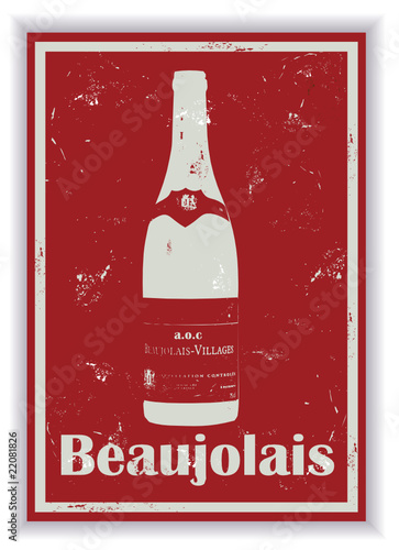 Etiquette de bouteille de vin Beaujolais