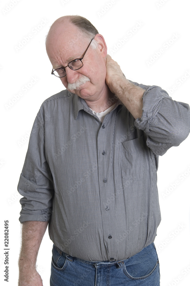 Fototapeta premium Men with pain in neck