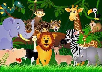 Foto auf Acrylglas Zoo Wildtier-Cartoon  © matamu