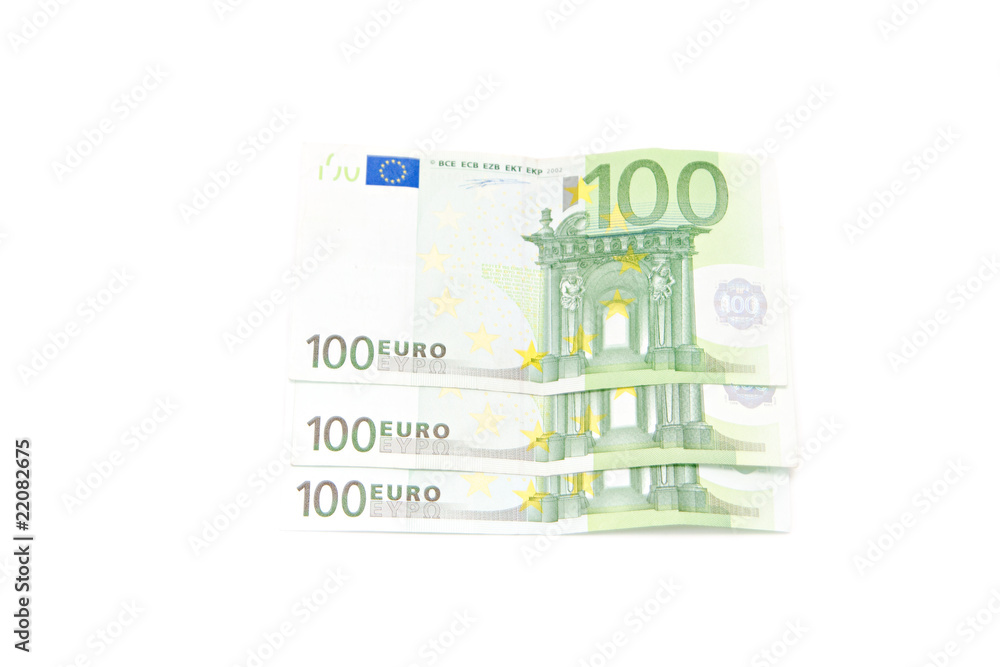 Euro banknotes isolated on a white background.. Euro banknotes isolated on a white background..
