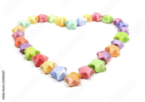 color lucky stars origami heart