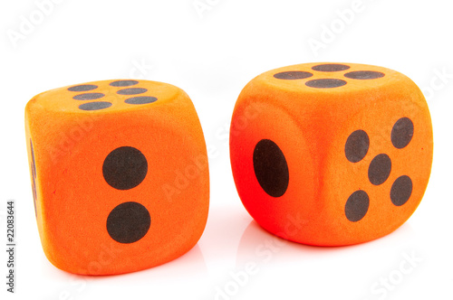 Two orange dice