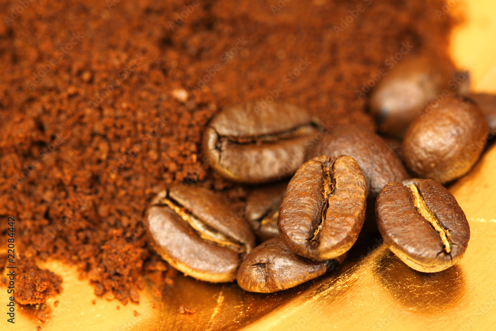 Coffee beans and ground cafe Coffee beans and ground cafe