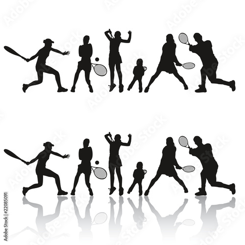 Silhouettes de joueurs de tennis