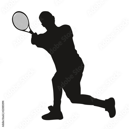 Silhouette tennis man