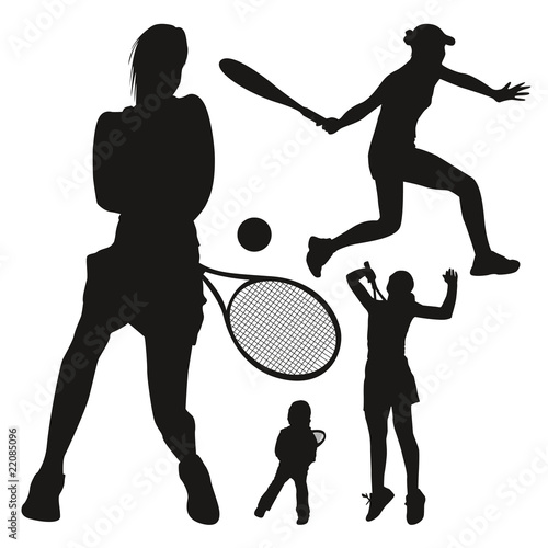 Silhouettes de joueurs de tennis