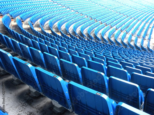 Blue stadium seats