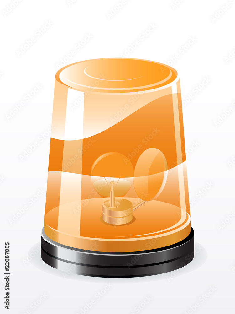 Vector illustration of orange flashing light Vector illustration of orange flashing light