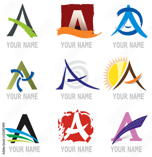 Ensemble d'Icones Lettre A pour Design Logos