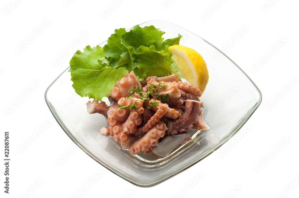 octopus salad on dish