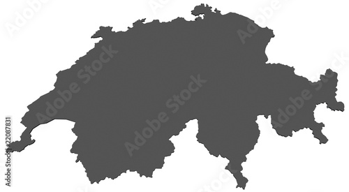 Karte der Schweiz - freigestellt