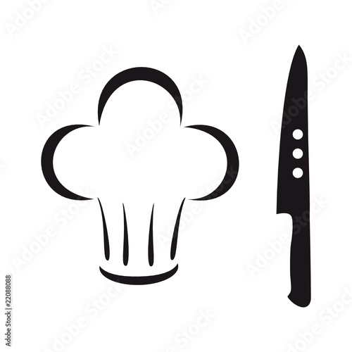 Toque et couteau de chef