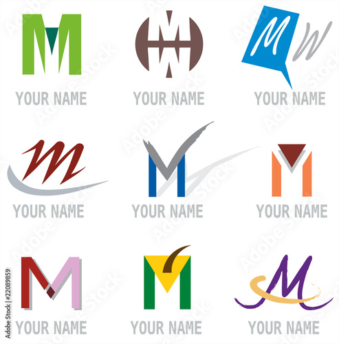 Ensemble d'Icones Lettre M pour Design Logos