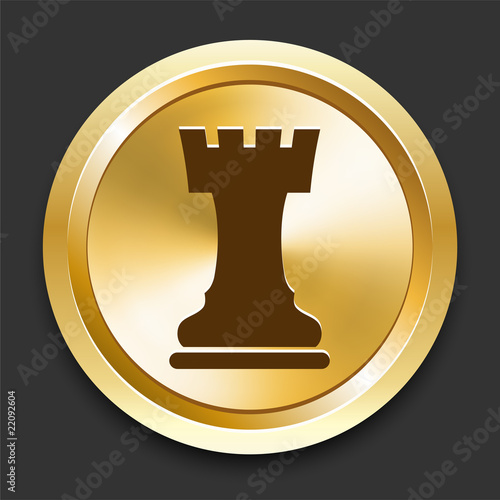 Castle on Golden Internet Button