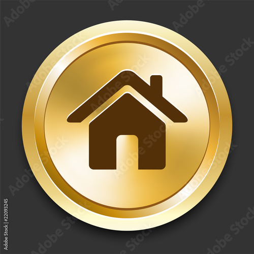 House on Golden Internet Button