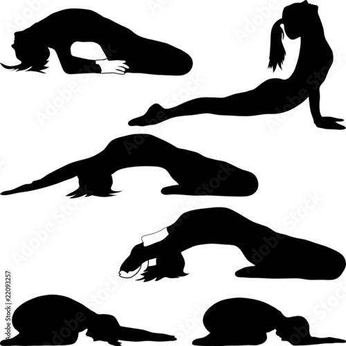 Yoga - a variety of exercises-