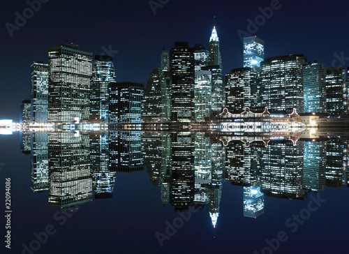 Manhattan Skyline At Night, Nowy Jork